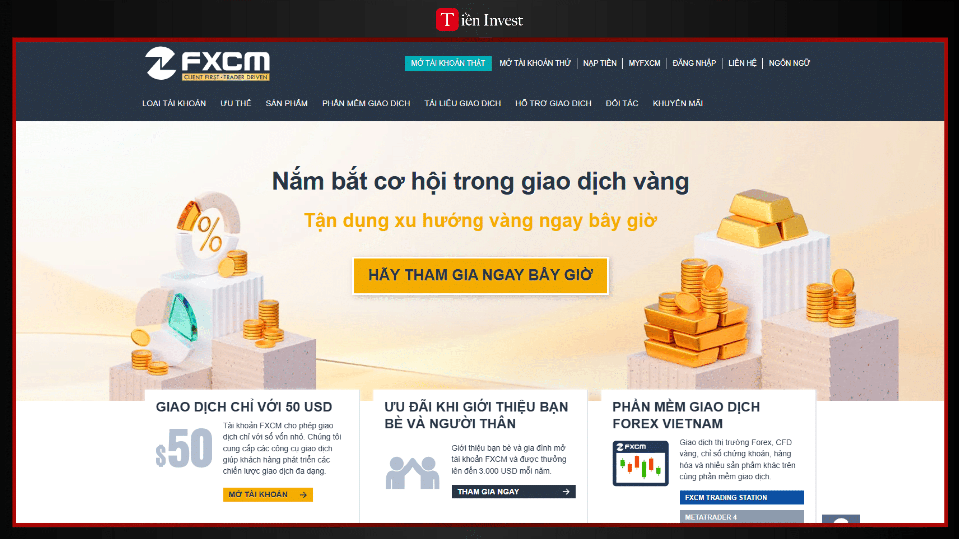 trang web FXCM