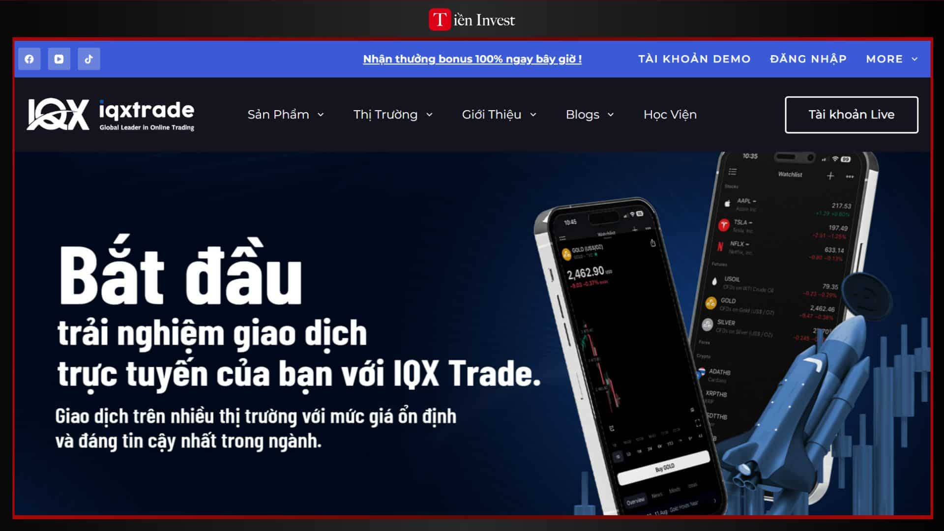 trang web IQX Trade