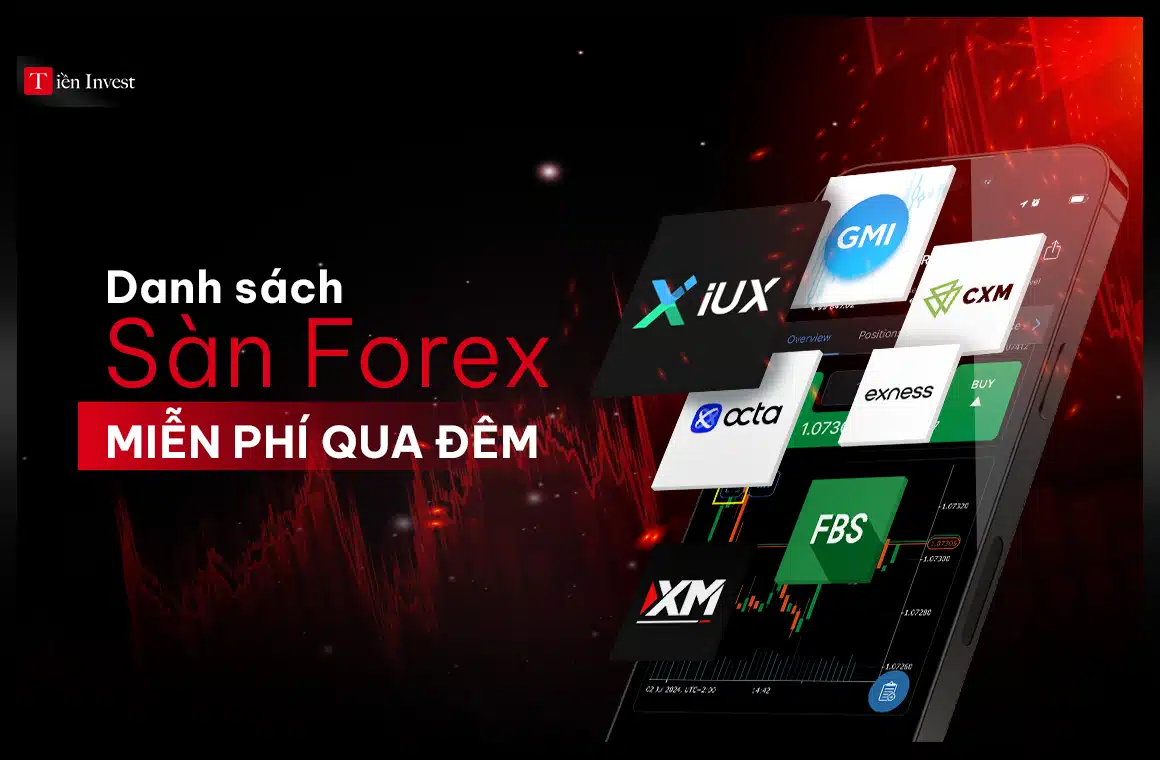 Danh sách các sàn forex không có phí qua đêm bao gồm sàn IUX, CXM, GMI Markets, Exness, XM, Octa và FBS.